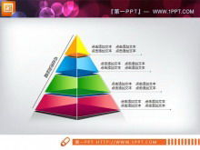 Набор изысканных 3D стерео пирамид PPT шаблон диаграммы скачать