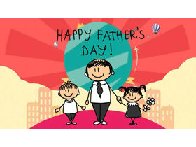 Unduh gratis template PPT hari ayah yang dilukis dengan tangan kartun