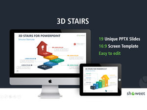 18 grafik ppt hubungan progresif tangga 3D untuk diunduh gratis