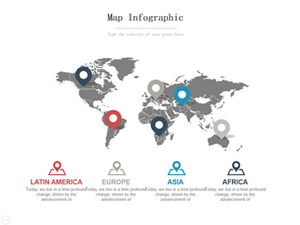 Mehrere Lösungssätze, geografischer Standort, geografische Informationen, exquisite ppt-Diagramm