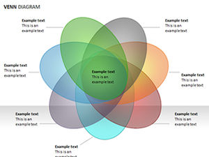 Plantilla de gráfico ppt de color de diagrama de Venn