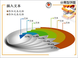 Gráfico de gráfico circular PPT separado