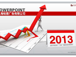 2013 Graficul ppt al prezentării de afaceri cu săgeata roșie 3D a lui Ruipu