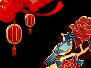 喜慶紅色中國傳統春節主題角裝飾免費素材包下載（16張）