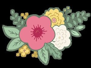 Schönes Cartoon-Blumen-PNG-Bildmaterial (Farbe schwarz-weiß Doppelset)