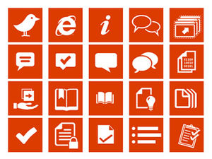 Win8 system flat icon library ppt material