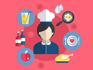 Chef cutlery gourmet flat ppt icon material