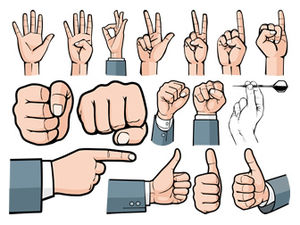 Hand gesture color silhouette ppt material