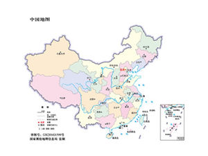 Mappa della Cina, mappa degli Stati Uniti, modello ppt della mappa del mondo (incluso il file sorgente del vettore AI della mappa della Cina)