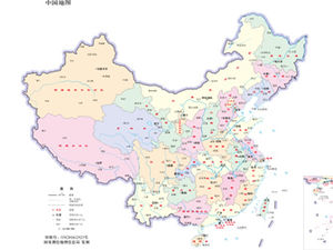 Karte von China Karten der Provinzen Karten der Stadtbezirke PPT Kartenmaterial herunterladen