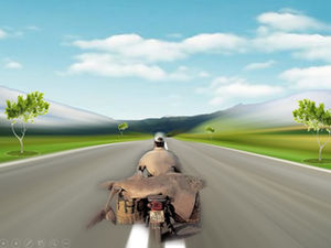 Template ppt animasi efek khusus adegan olahraga sepeda motor road riding