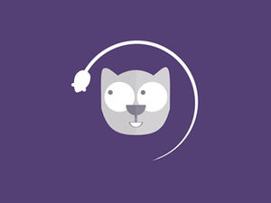 Cat eyes staring at the mouse in circle creative loading progress bar small animation ppt special effects
