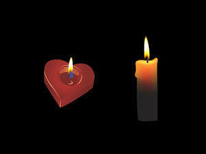 Realistic lit candle ppt special effects