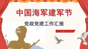 Modèle ppt de rapport de travail de la journée de l'armée de la marine chinoise