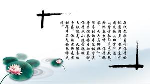 Mürekkep ve yıkama Çin tarzı klasik şiir açıklama ppt şablonu