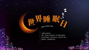 World sleep day under the starry sky ppt template