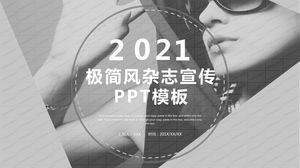 2021 template ppt umum promosi majalah gaya minimalis hitam dan putih