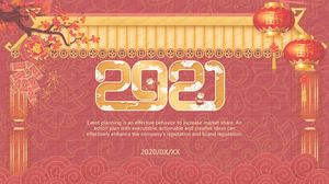 modèle ppt général de plan de travail du nouvel an de style chinois rouge 2021