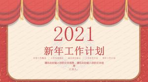 modèle ppt de plan de travail de nouvel an d'entreprise de style chinois rouge 2021
