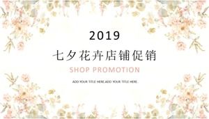 Modèle PPT de promotion de magasin de fleurs Tanabata frais et élégant