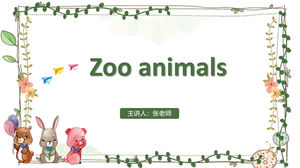 Cute dibujos animados animal tema escuela primaria jardín de infantes enseñanza cursos plantilla ppt