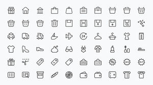Mais de 1100 linhas minimalistas com mudança de cor ppt ícones pequenos download do pacote