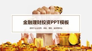 Plantilla PPT de negocios de inversión financiera financiera atmósfera dorada
