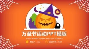 Plantilla PPT de planificación de eventos de Halloween fresca pequeña de moda naranja