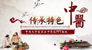 Traditionelle Chinesische Medizin im chinesischen Stil Gesundheitswesen Chinesische Kräutermedizin Einführung ppt-Vorlage