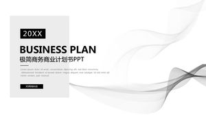 Modello PPT del business plan del fondo della curva astratta minimalista nera