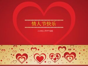 Romantik kırmızı aşk kalp dekorasyon sevgililer günü teması ppt şablonu