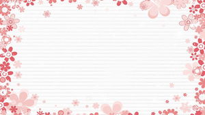 Fleurs de dessin animé rose image d'arrière-plan de bordure PPT