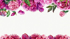 Fleur de pivoine aquarelle image d'arrière-plan PPT