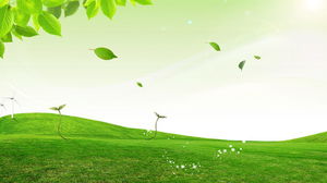 Трава зеленый лист PPT фоновое изображение
