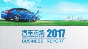Mavi minimalist araba pazarlama pazar araştırması raporu ppt şablonu