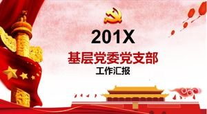 China rote Atmosphäre Basispartei Parteiaufbau Arbeit zusammenfassender Bericht ppt-Vorlage