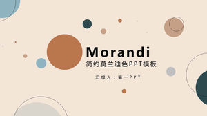 Proste i modne dopasowanie kolorów Morandi dot szablon PPT w tle