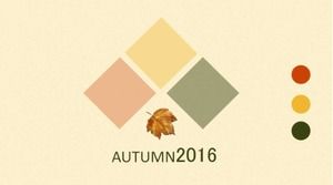 Elegante Stoffmuster Hintergrund Herbstblätter fallende Blätter PPT-Vorlage