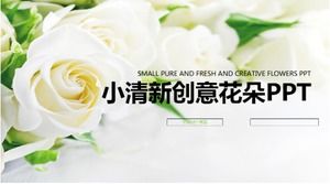 Modelo PPT de flores brancas pequenas e frescas criativas simples