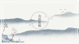 Arbeitsplan ppt-Vorlage im Herbst der Bergresidenz im klassischen chinesischen Stil