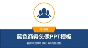 Template PPT avatar bisnis biru