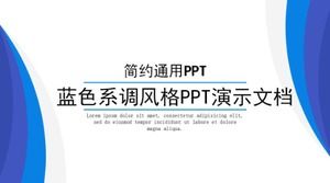 Modello di documento di presentazione PPT in stile tono blu