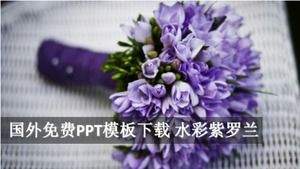 Modello PPT gratuito straniero scarica violette ad acquerello