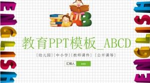 Educación PPT template_ABCD imagen de fondo