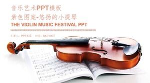 Szablon muzyczny PPT - fioletowy wzór - melodyjne skrzypce