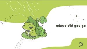Frog PPT background cartoon PPT template