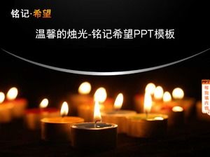 Calda luce di candela: ricorda il modello PPT di speranza