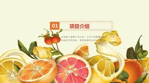 Téléchargement du modèle de fruits colorés : fond orange jaune