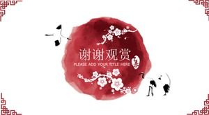 PPT-Vorlage für Tintenelemente im chinesischen Stil