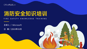Plantilla ppt de cursos de capacitación en conocimientos de seguridad contra incendios para empleados de empresas